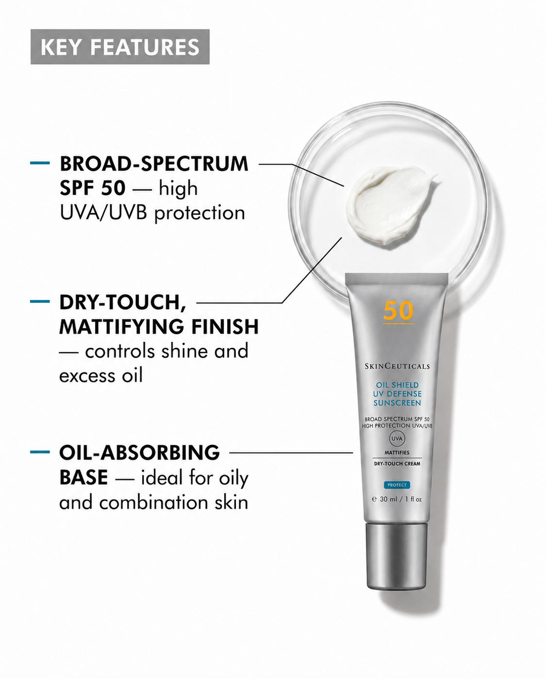 SkinCeuticals Oil Shield UV Defence Sunscreen SPF 50 30 ml – image 5 of 7